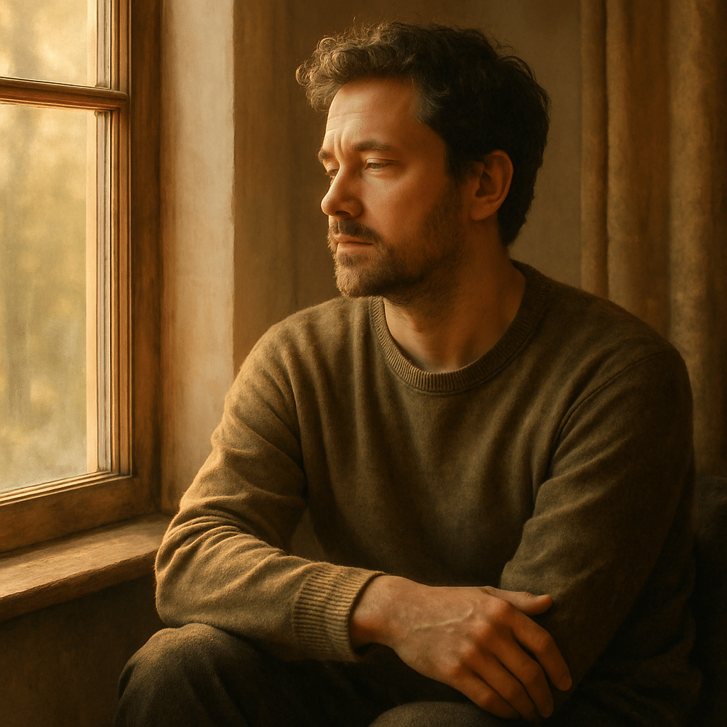 Healing attachment wounds: reflecting by soft window light, gentle self-awareness