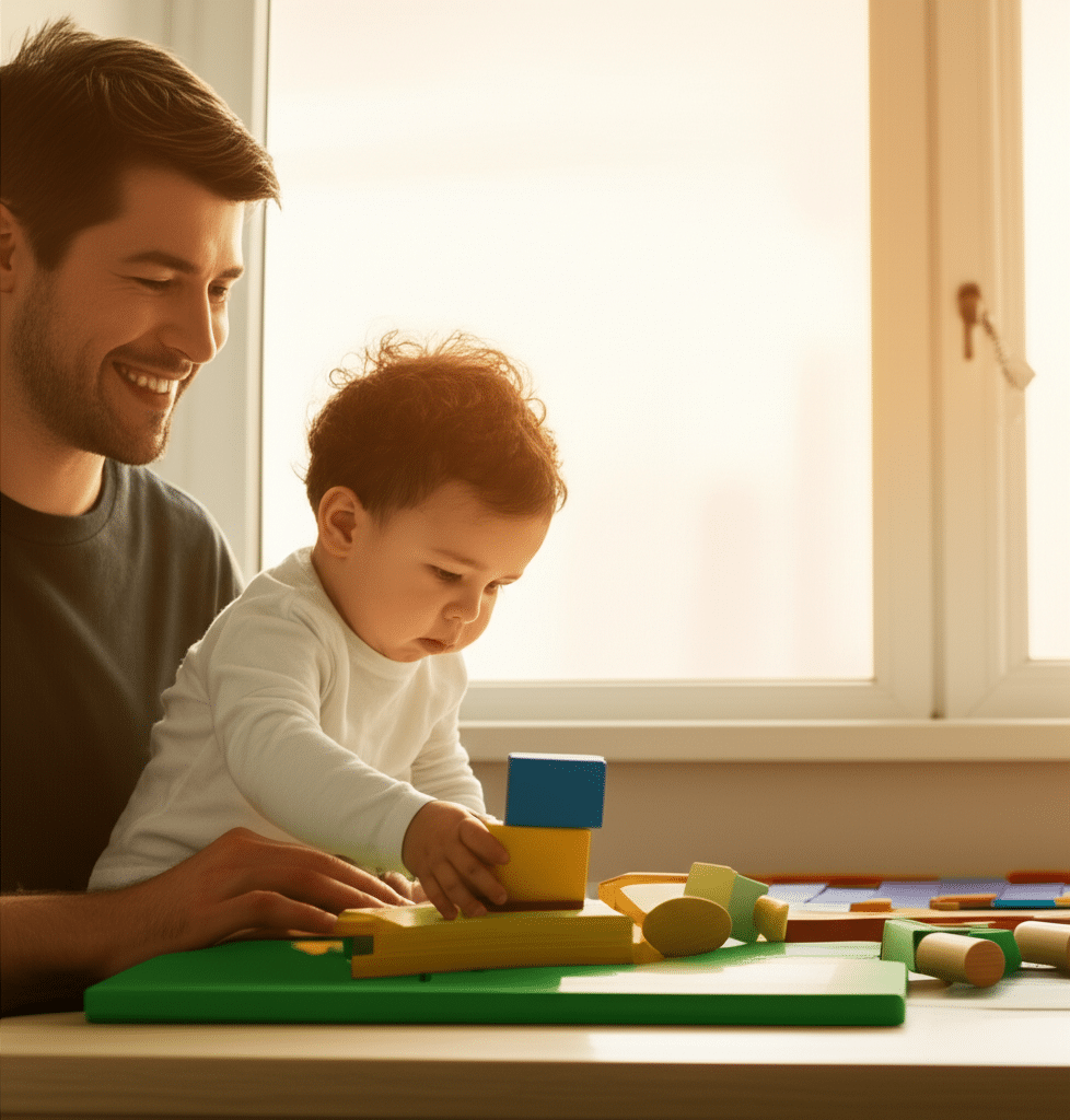 celebrating progress with disabled child