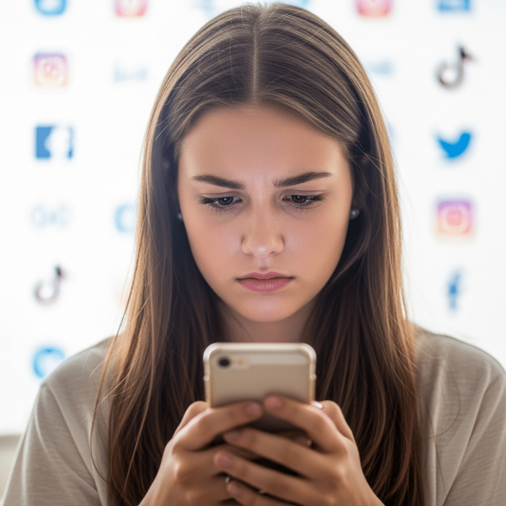 Teen practicing digital consent and online privacy