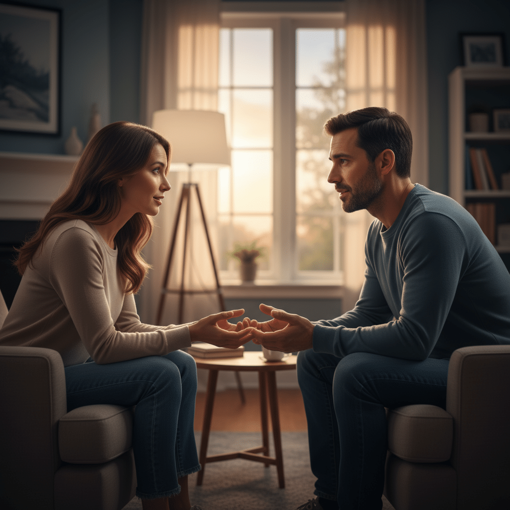 Attachment: Two people talking openly — repairing attachment patterns