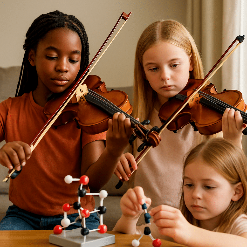 Skill-based educational activities for kids with music and science