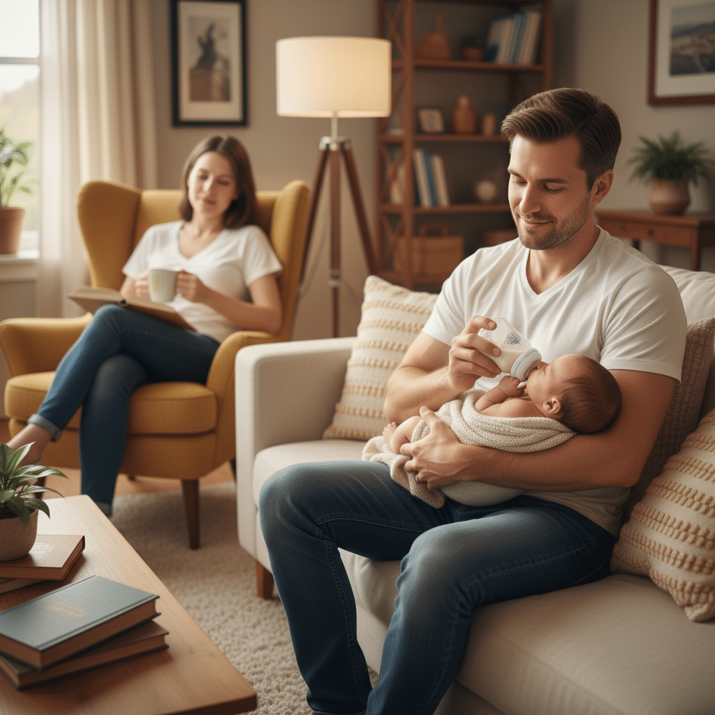 Emotional support for first time parents during newborn feeding