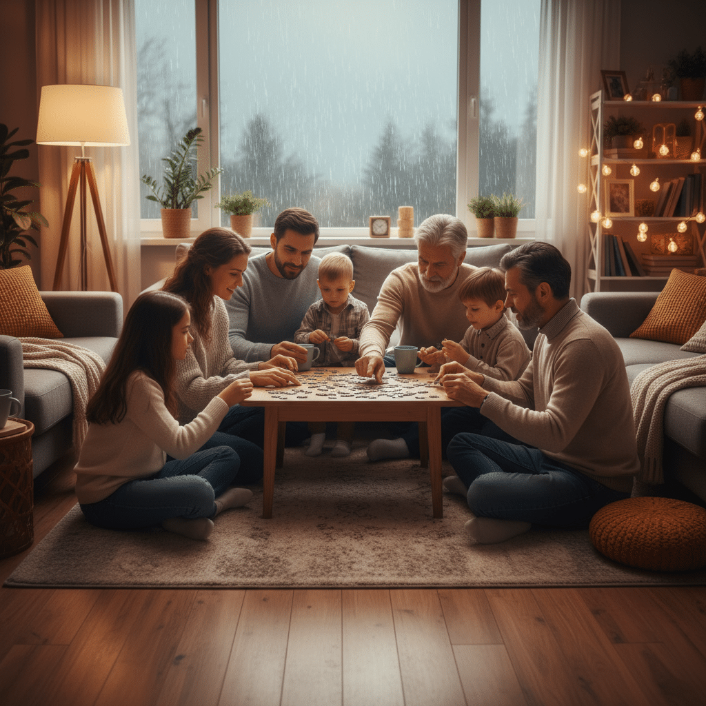 Family puzzle activities for rainy days