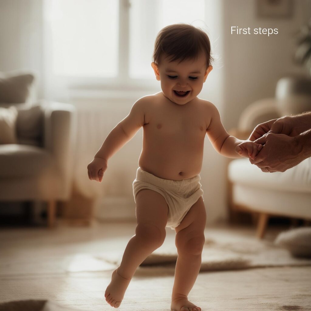 12-month baby first steps milestone