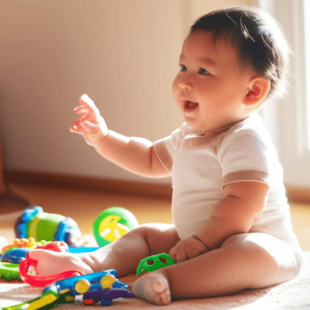 6-month baby sitting unsupported milestone